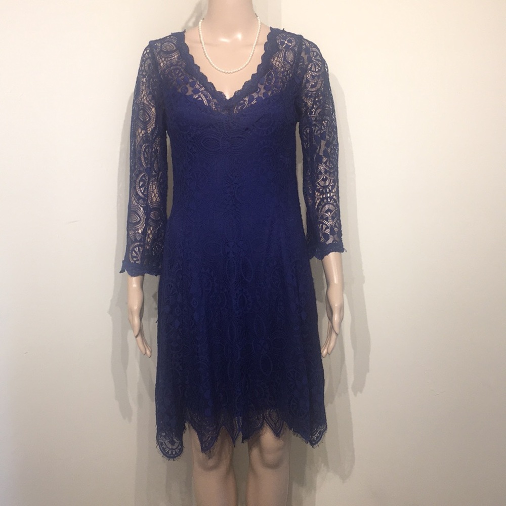 K Collection royal lace  blue Lp dress